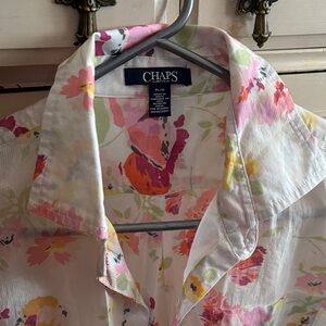 Chaps Multicolor cotton Floral Blouse L petite